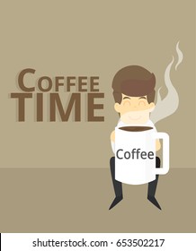 businessman coffee time.VECTOR