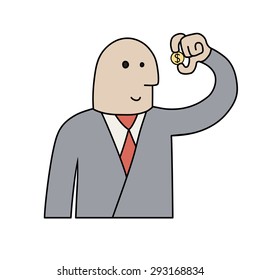 Businessman with coin