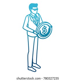 Businessman with coin
