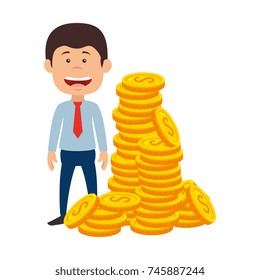 businessman with coins avatar character