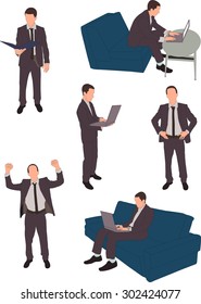 businessman collection - vector