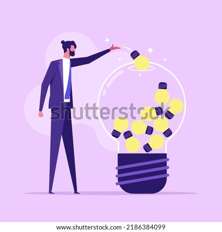 Businessman combining ideas and thoughts to create a bigger and better idea. Brainstorming creative and innovative ideas for the organization. leader with big idea
