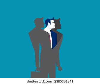 Businessman coming from shell. Business vector illustration

