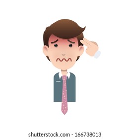 Businessman commit suicide over white background. Vector design