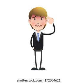 Businessman commit suicide over white background. Vector design 