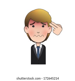 Businessman commit suicide over white background. Vector design 