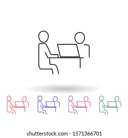 Businessman for the common desktop work computer multi color icon. Simple glyph, flat vector of profit icons for ui and ux, website or mobile application