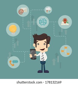 Businessman communication technology , eps10 vector format