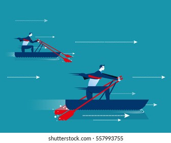 Businessman competition. Concept busienss illustration. Vector flat