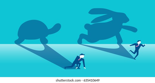 businessman with competition concept on the green background