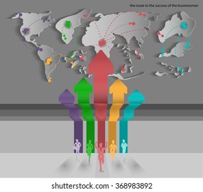 businessman competition world class route for succeed
