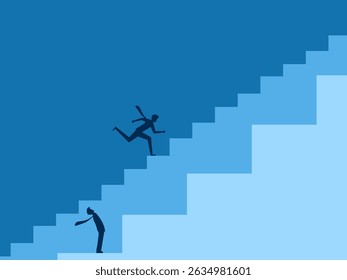El hombre de negocios tiene una ventaja competitiva