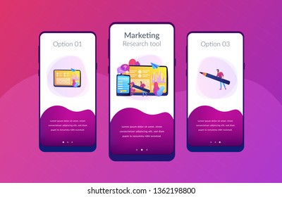 Businessman completing online survey form on smartphone screen. Online survey, internet questionnaire form, marketing research tool concept. Mobile UI UX GUI template, app interface wireframe