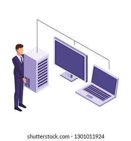 businessman with computer