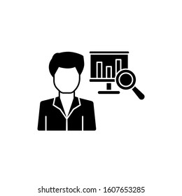 Businessman computer icon. Simple business intention icons for ui and ux, website or mobile application