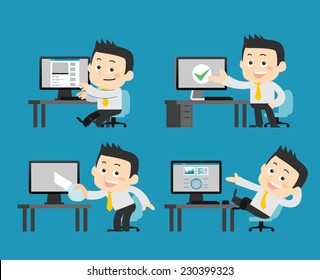 businessman at computer set