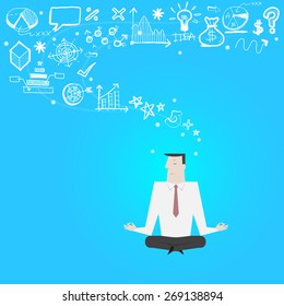 Businessman concentration - Vector