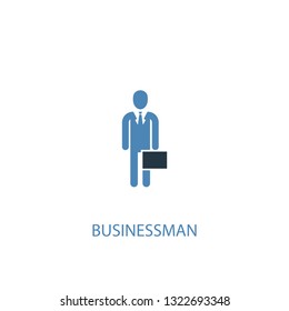 businessman concept 2 colored icon. Simple blue element illustration. businessman concept symbol design. Can be used for web and mobile UI/UX