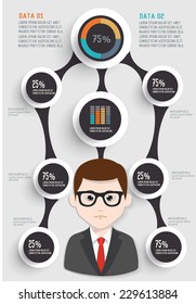 Businessman concept and button for your text editable,clean vector