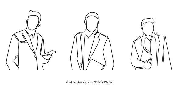 Concepto de Empresario Estilo de dibujo de línea continua Resumen de negocio Ilustración