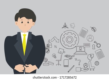 Businessman concept . Creative idea design. Flat vector illustration for template, brochure or presentation.