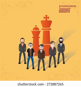 Businessman concept design on yellow background,clean vector