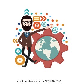 Businessman concept design,abstract design,vector