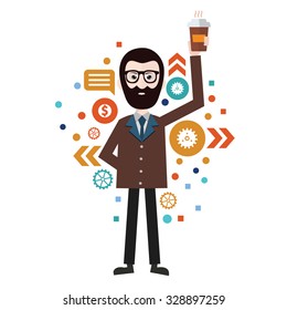 Businessman concept design,abstract design,vector