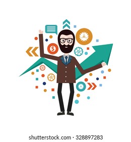 Businessman concept design,abstract design,vector