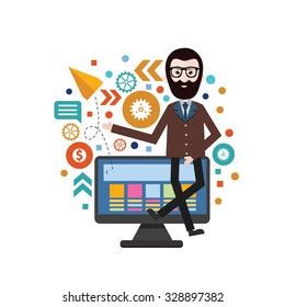 Businessman concept design,abstract design,vector
