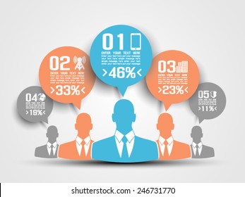 BUSINESSMAN CONCEPT OF FIVE OPTION BLUE