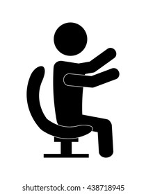 Businessman concept. male pictogram over seat icon. vector graph