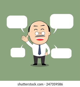 businessman concept (presentation with blank message box)