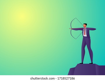 businessman concept shooting arrow vector illustration
