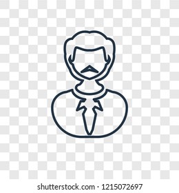Businessman concept vector linear icon isolated on transparent background, Businessman concept transparency concept in outline style