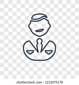Businessman concept vector linear icon isolated on transparent background, Businessman concept transparency concept in outline style