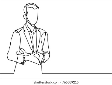 Continuous Line Drawing Woman Confused Thinking Stock Vector (Royalty ...