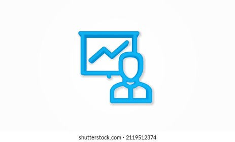 businessman conference, lecture, politics speaker realistic icon. 3d vector illustration. Isolated line color pictogram. Transparent shadows