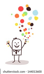 businessman and confetti