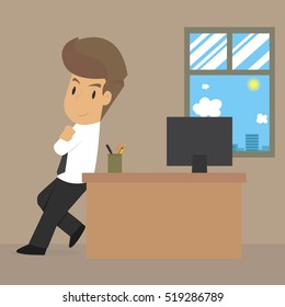 businessman with confidence in the work. vector