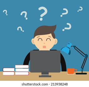 Businessman confused , eps10 vector format 
