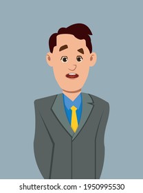 Businessman confused facial expressionvector illustration. Businessman character expression for design, motion or animation.