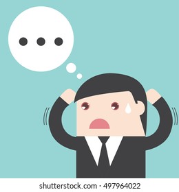 Businessman confused. missing communication. people donâ??t understand. talking confused. speak unclear. Flat design for business financial marketing banking concept cartoon illustration.