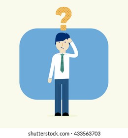 businessman confused, question.
