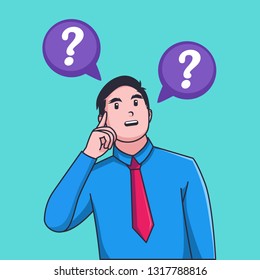 Businessman Confused Question Mark Stock Vector (Royalty Free ...