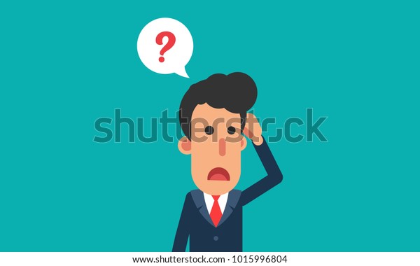 Businessman Confused Businessman Thinking Question Mark Stock Vector ...