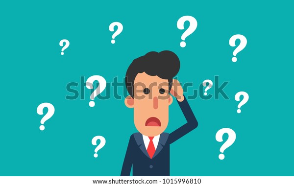 Businessman Confused Businessman Thinking Question Mark Stock Vector ...