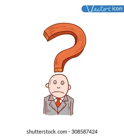 Businessman confused, vector illustration.