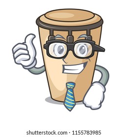 Businessman conga character cartoon style