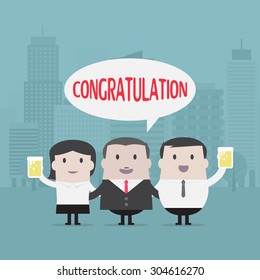 Businessman at congratulation party - Vector